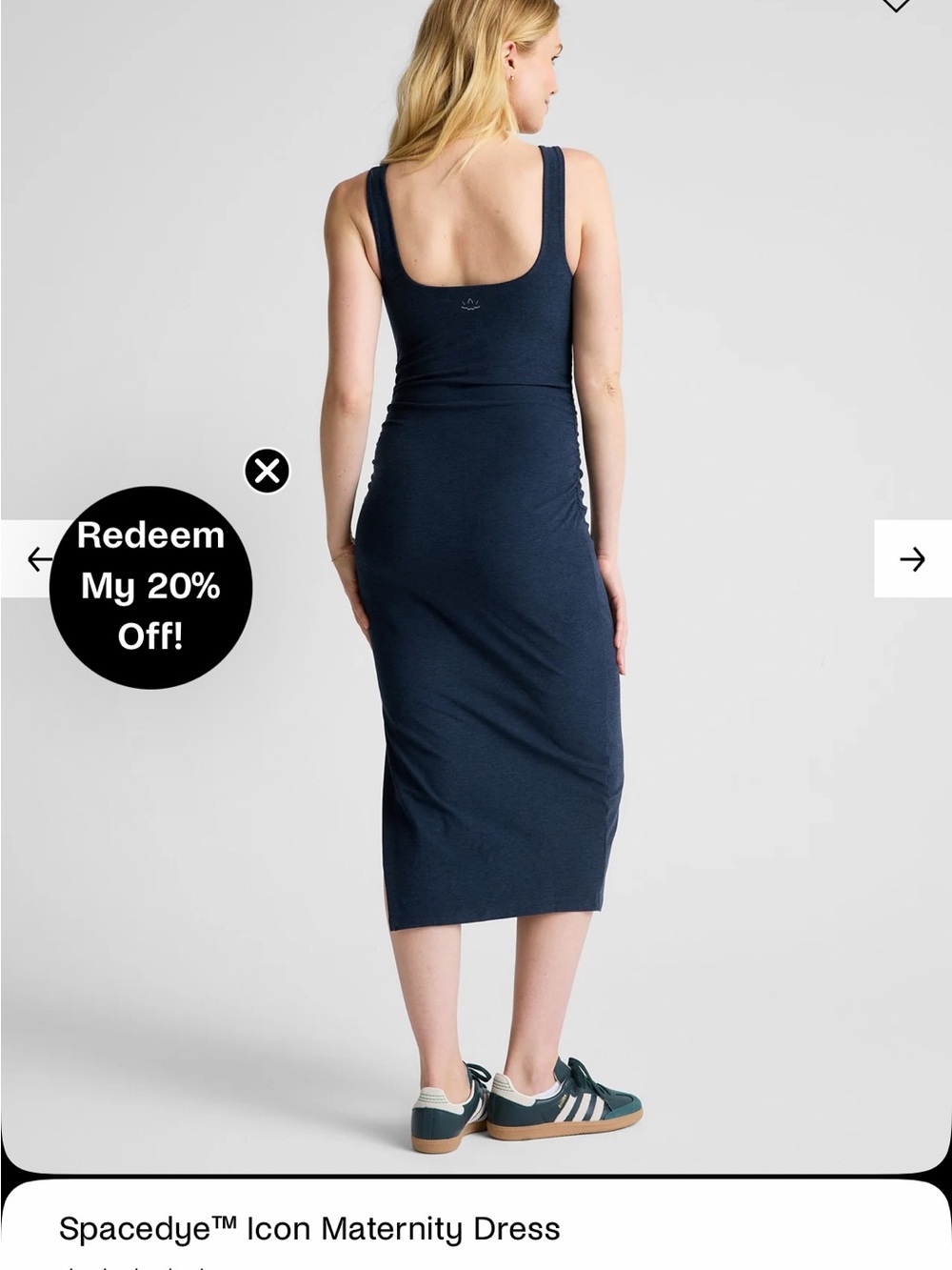 Beyond Yoga Navy Scoop-Back Midi Dress